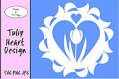 Tulip in Heart Design, SVG, Product Image 1