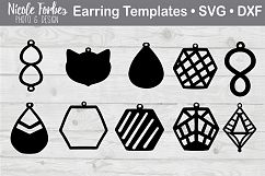 Faux Leather Earring Templates SVG Cut File Product Image 1