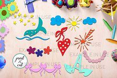 Unicorn Mermaid Princess doodles bundle svg cutting elements Product Image 5