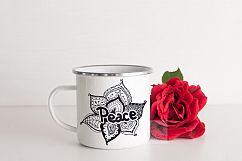 Camping mug mockup cup mock up metal camper cup template white mugs mock ups psd smart object floral Product Image 3