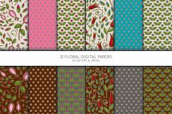 Floral Digital Paper, Flower Seamless pattern Product Image 1
