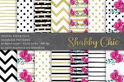 Black, Gold, Floral Digital Paper Product Image 1