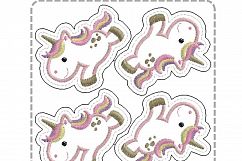 Baby Unicorn Jumping No1 Feltie In The Hoop ITH Grouped Product Image 6