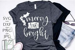 Grunge SVG, Merry and Bright SVG Product Image 1