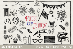 4th of July Illustration pack - SVG DXF EPS PNG - VB17 Product Image 1