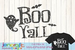 Ghost SVG - Boo Y&#039;all Distressed Halloween Svg cut file Product Image 1