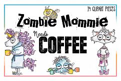 Coffee Clipart, Sublimation, Zombie, Mombie, PNG, Unicorn Product Image 1