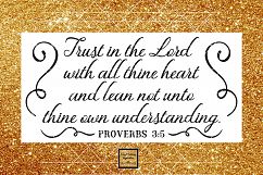 Trust in the Lord, Svg,  Bible Verse Svg, Christian Svg, Proverbs Svg, Scripture Svg, Religious Svg, Svg Files, Svg Cut Files for Cricut Dxf Product Image 1