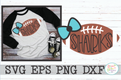 Sharks Football with Bow Product Image 1