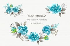 blue rose clipart Product Image 2