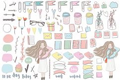 Planner Girl Clipart. Weekly &amp; daily Product Image 3