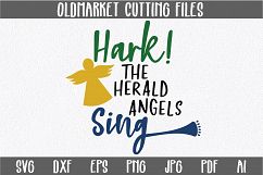 Hark the Herald Angels Sing - Christmas SVG Cut File - DXF Product Image 1