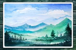 Watercolor Vector Landscapes set#2 Product Image 8