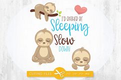 Sleeping Sloths cutting files svg, dxf, pdf, eps included - cut files for cricut and silhouette - Cutting Files SG Product Image 1