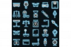Weigh scales icons set vector neon Product Image 1