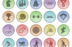 150 Fitness &amp; Sports Filled Low Poly Icons Product Image 2