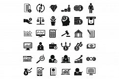 Broker icons set, simple style Product Image 1