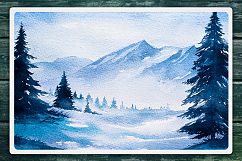 Winter Landscapes set#2. Watercolor. Product Image 4