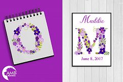 Floral alphabet clipart, graphics, illustrations AMB-2388 Product Image 3