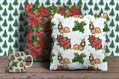 Watercolor Christmas Flowers seamless digital paper pack Product Image 6