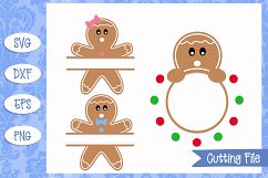 Gingerbread Monogram Frames Christmas SVG Files Product Image 1