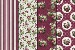 Shabby chic pink roses seamless digital paper pack Product Image 3