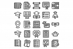 Final exam icons set, outline style Product Image 1