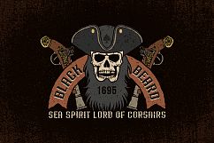 Pirate logos set with grunge Product Image 7