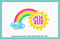 Rainbow Sun Circle Split monograms bundle svg dxf clipart Product Image 4