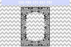 Floral Frame SVG Cut File, Wedding Flower Papercut, DXF, PDF Product Image 4