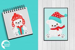 Polar Bear clipart, Winter Bear clipart, Christmas bear illustrations AMB-2274 Product Image 4