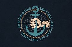 Anchor in hand retro logo Product Image 2