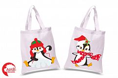 Winter Penguins cliparts, graphics, illustrations AMB-307 Product Image 3