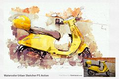 Watercolor Urban Sketcher Photoshop Action Product Image 17
