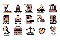 Lawyer icons vector flat Product Image 1