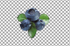 Watercolor blueberry, branch and leaves vector clip art pack Product Image 4