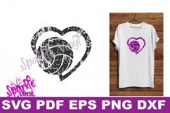 svg grunge distressed gift for volleyball heart grunge distressed printable svg dxf eps png pdf file for cricut silhouette volleyball gift Product Image 1