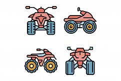 Quad bike icons set vector flat Product Image 1