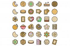 Cookie icons vector flat Product Image 1