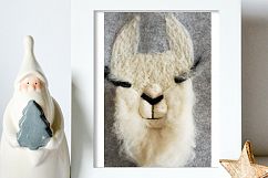 Cutest Llama Print Wall Art of my original llama felt paint Product Image 3