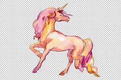 Fabulous unicorns horse PNG watercolor set   Product Image 2