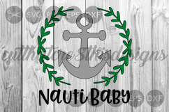 Nauti Baby, Anchor, Nautical, Onesie, Apparel, Cut File, SVG Product Image 1