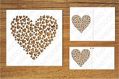 Heart with hearts SVG files for Silhouette Cameo and Cricut. Valentine&#039;s day card svg, wedding invitation template cut files and clipart. Product Image 2