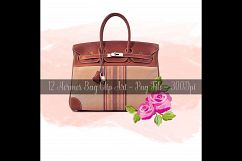 12 Painted Luxury Bags Clip Arts, Fashion and Roses Clip Art Product Image 6