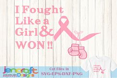 Fought like a girl and won Cancer Awareness Breast Cancer Product Image 1