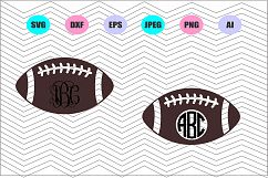 Football,Football monogram Svg Dxf Eps Png Jpg Ai Cut Vector Product Image 1