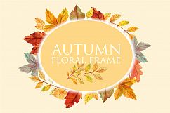 autumn watercolor floral frame Product Image 1