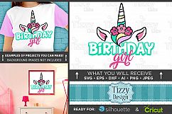 Girls Birthday UNICORN SVG - Unicorn Birthday Girl - 1057 Product Image 1