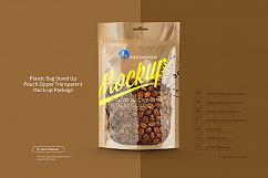 Plastic Bag Stand Up Pouch Zipper Transparent Mock-up Package Product Image 3
