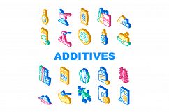 Food Additives Formula Collection Icons Set Vector Product Image 1